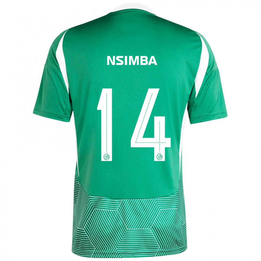 Niño Camiseta Vital Nsimba #14 Verde Blanco 1ª Equipación 2024/25 La Camisa Argentina