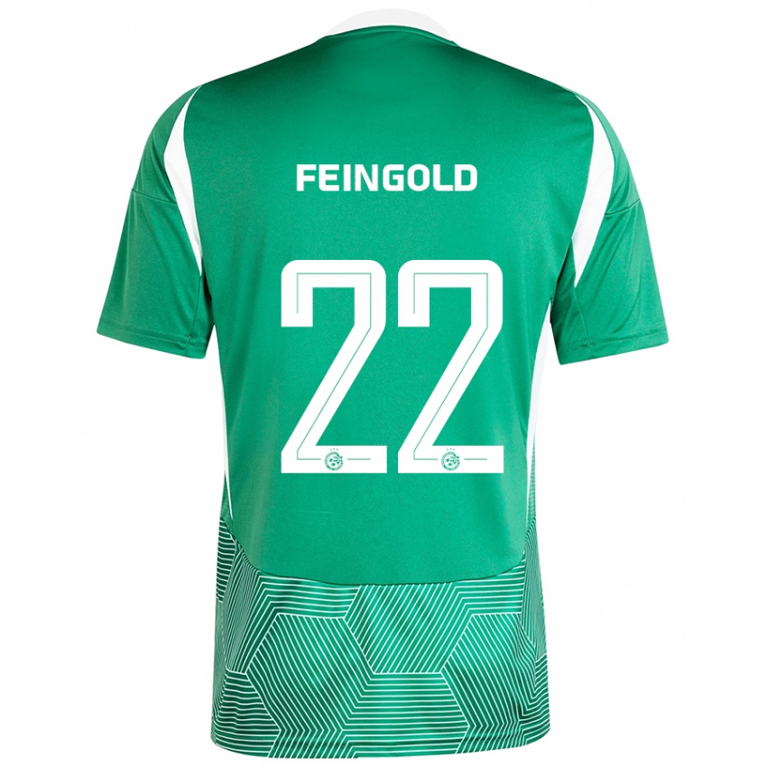 Niño Camiseta Ilay Feingold #22 Verde Blanco 1ª Equipación 2024/25 La Camisa Argentina