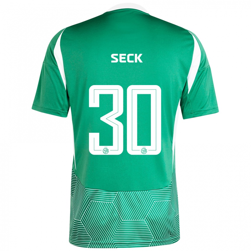 Niño Camiseta Abdoulaye Seck #30 Verde Blanco 1ª Equipación 2024/25 La Camisa Argentina