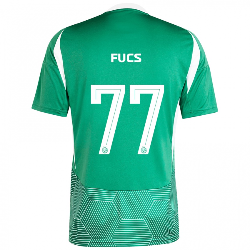 Niño Camiseta Roee Fucs #77 Verde Blanco 1ª Equipación 2024/25 La Camisa Argentina