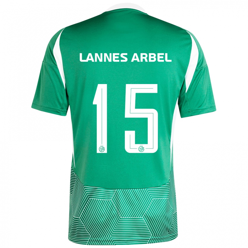 Niño Camiseta Tomer Lannes Arbel #15 Verde Blanco 1ª Equipación 2024/25 La Camisa Argentina