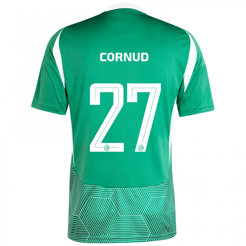 Niño Camiseta Pierre Cornud #27 Verde Blanco 1ª Equipación 2024/25 La Camisa Argentina