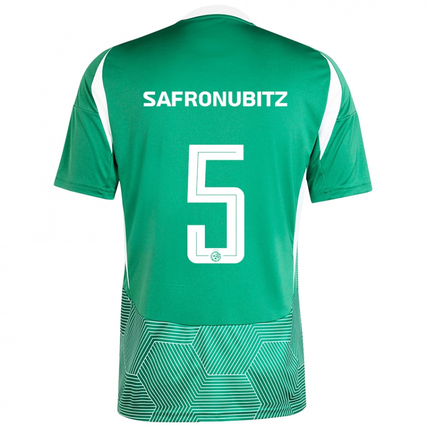 Niño Camiseta Dan Safronubitz #5 Verde Blanco 1ª Equipación 2024/25 La Camisa Argentina