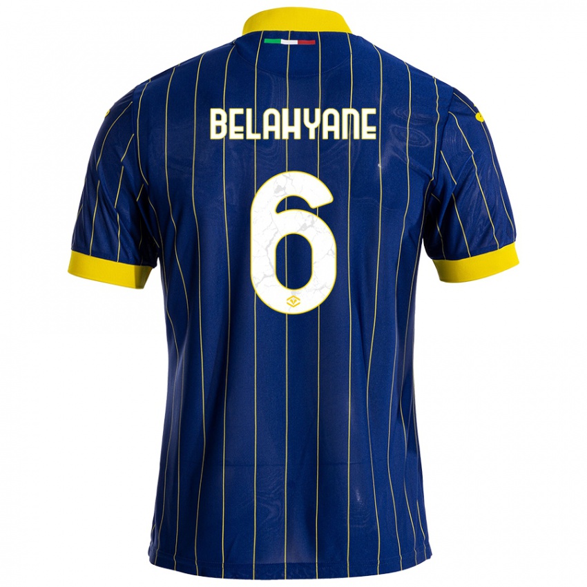 Niño Camiseta Reda Belahyane #6 Azul Amarillo 1ª Equipación 2024/25 La Camisa Argentina