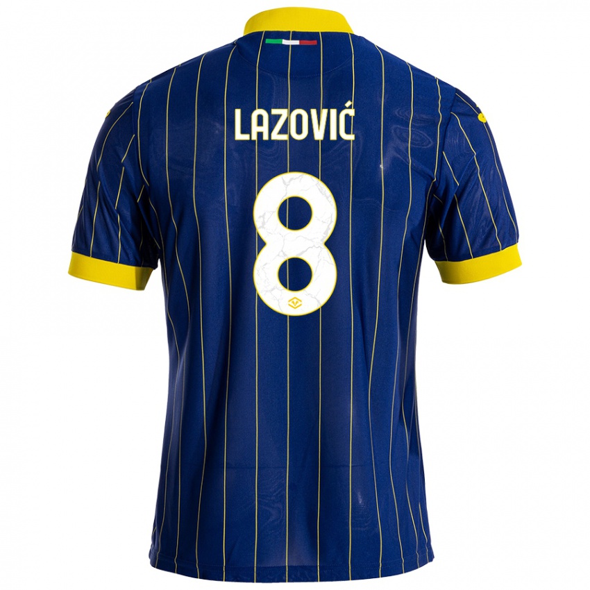 Niño Camiseta Darko Lazović #8 Azul Amarillo 1ª Equipación 2024/25 La Camisa Argentina