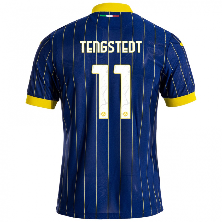 Niño Camiseta Casper Tengstedt #11 Azul Amarillo 1ª Equipación 2024/25 La Camisa Argentina