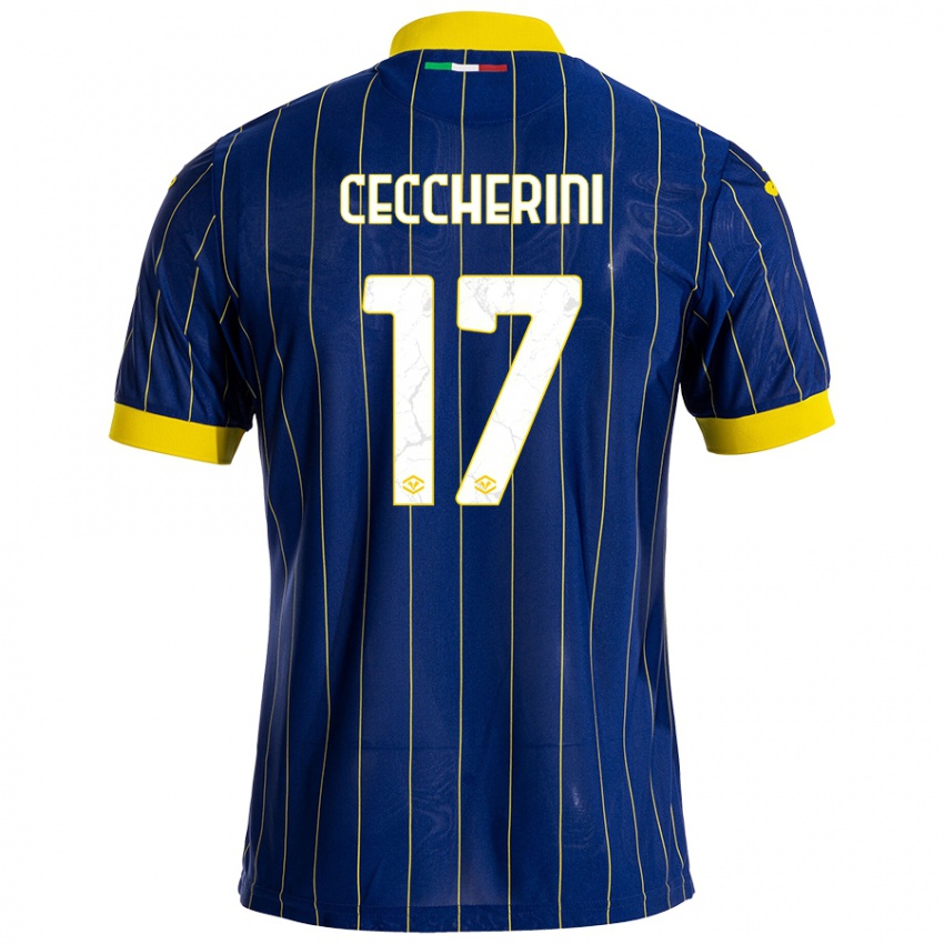 Niño Camiseta Federico Ceccherini #17 Azul Amarillo 1ª Equipación 2024/25 La Camisa Argentina