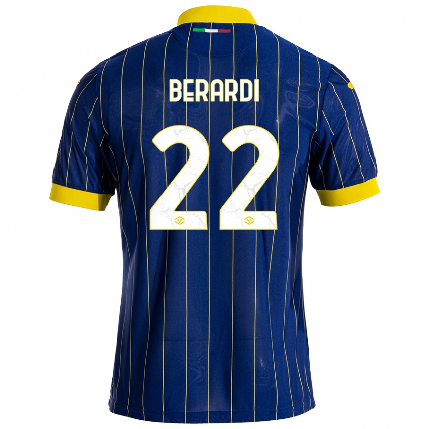 Niño Camiseta Alessandro Berardi #22 Azul Amarillo 1ª Equipación 2024/25 La Camisa Argentina