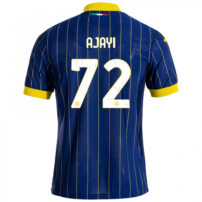 Niño Camiseta Junior Ajayi #72 Azul Amarillo 1ª Equipación 2024/25 La Camisa Argentina