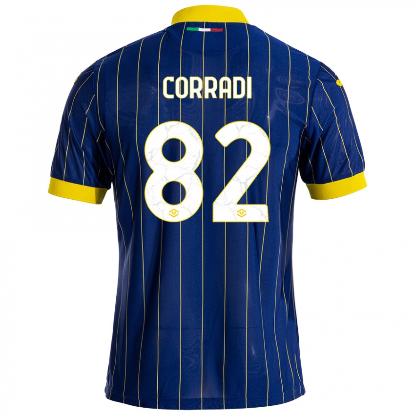 Niño Camiseta Christian Corradi #82 Azul Amarillo 1ª Equipación 2024/25 La Camisa Argentina