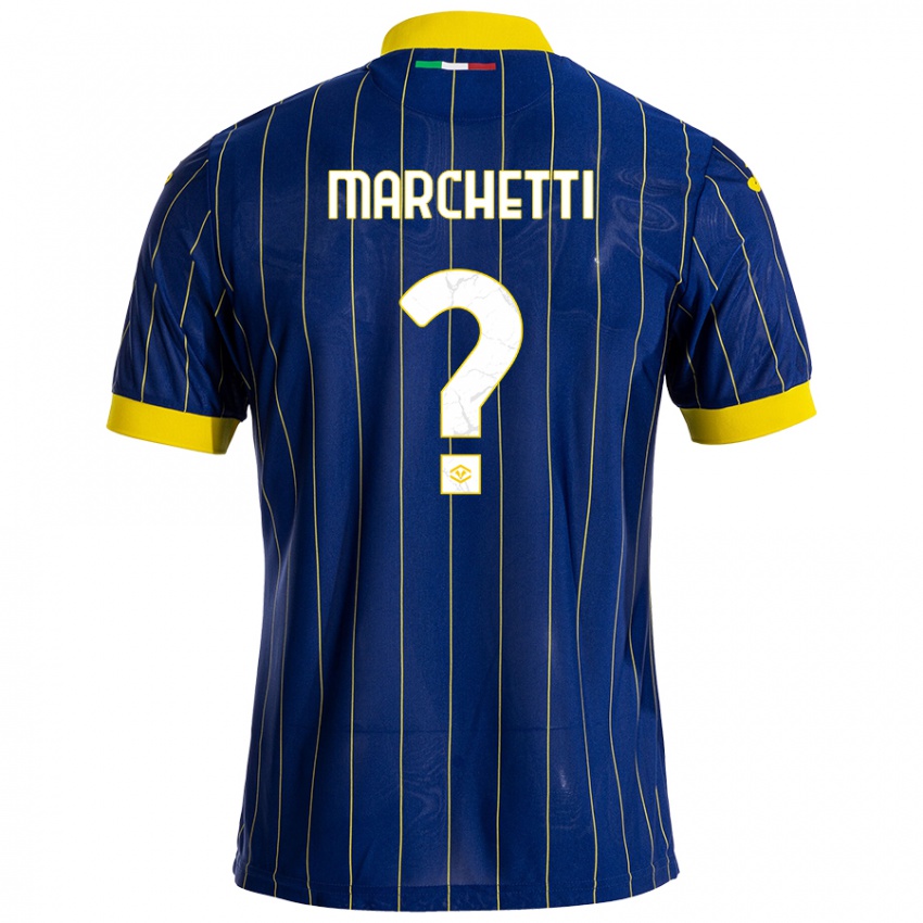 Niño Camiseta Nicolò Marchetti #0 Azul Amarillo 1ª Equipación 2024/25 La Camisa Argentina