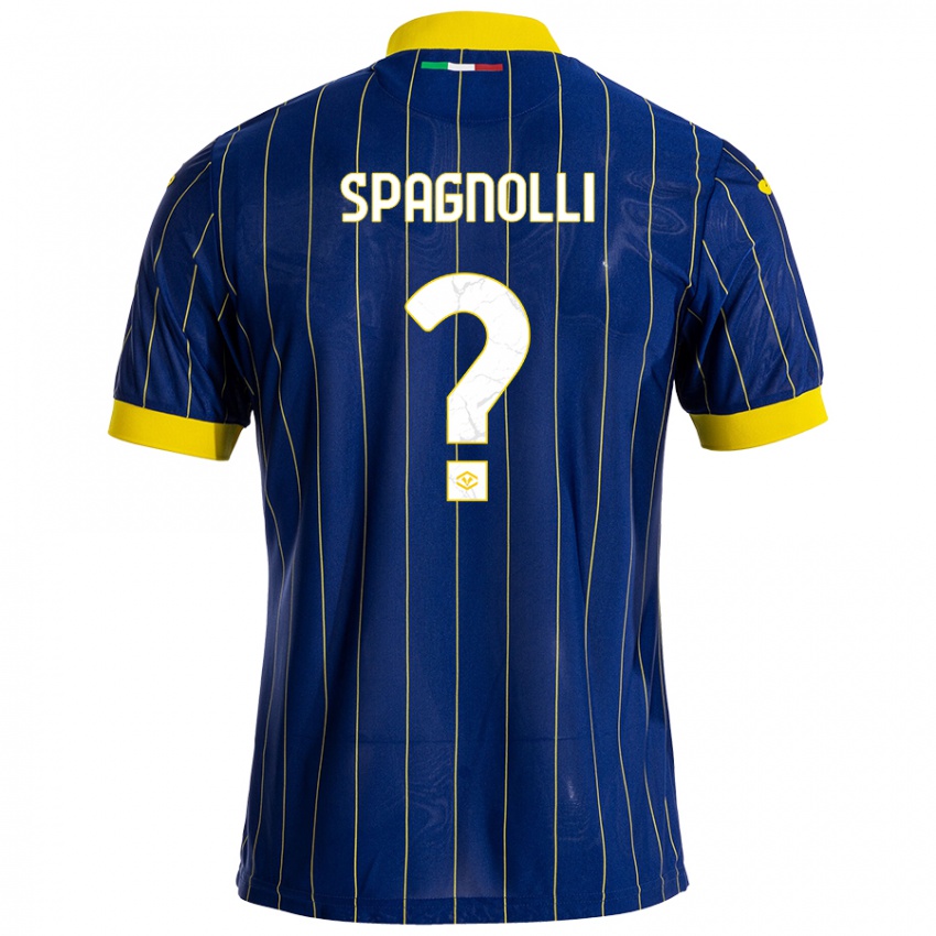 Niño Camiseta Matteo Spagnolli #0 Azul Amarillo 1ª Equipación 2024/25 La Camisa Argentina