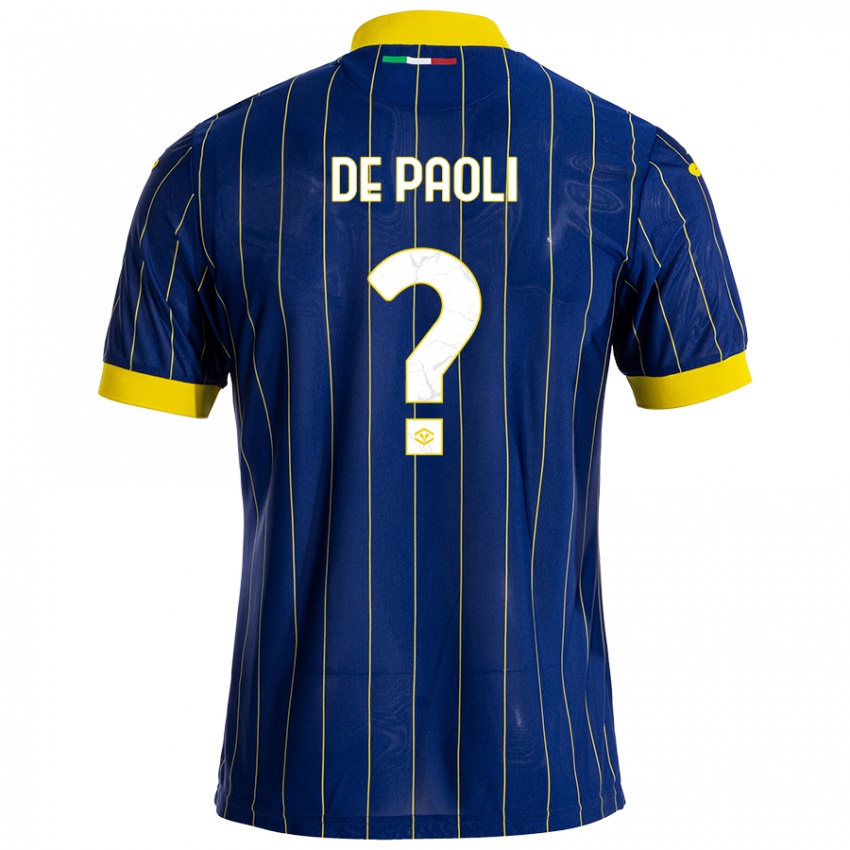 Niño Camiseta Mirko De Paoli #0 Azul Amarillo 1ª Equipación 2024/25 La Camisa Argentina