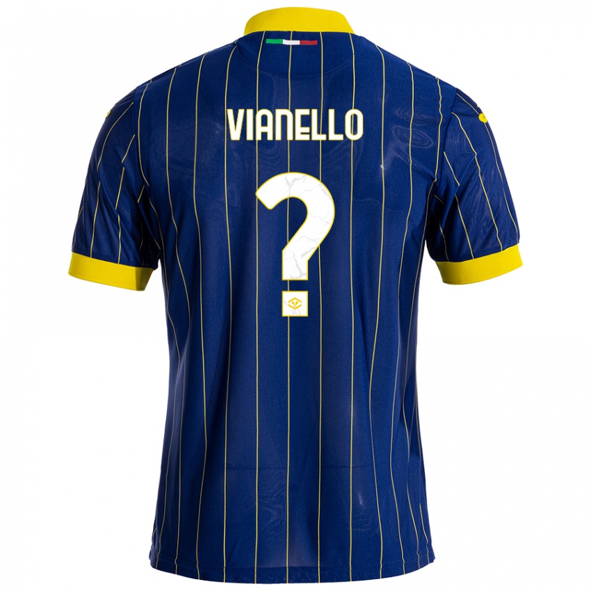 Niño Camiseta Diego Vianello #0 Azul Amarillo 1ª Equipación 2024/25 La Camisa Argentina