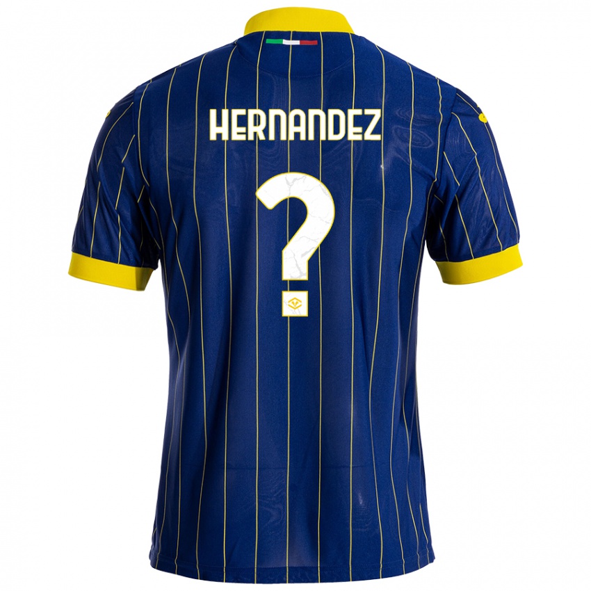 Niño Camiseta Joaquin Hernandez #0 Azul Amarillo 1ª Equipación 2024/25 La Camisa Argentina