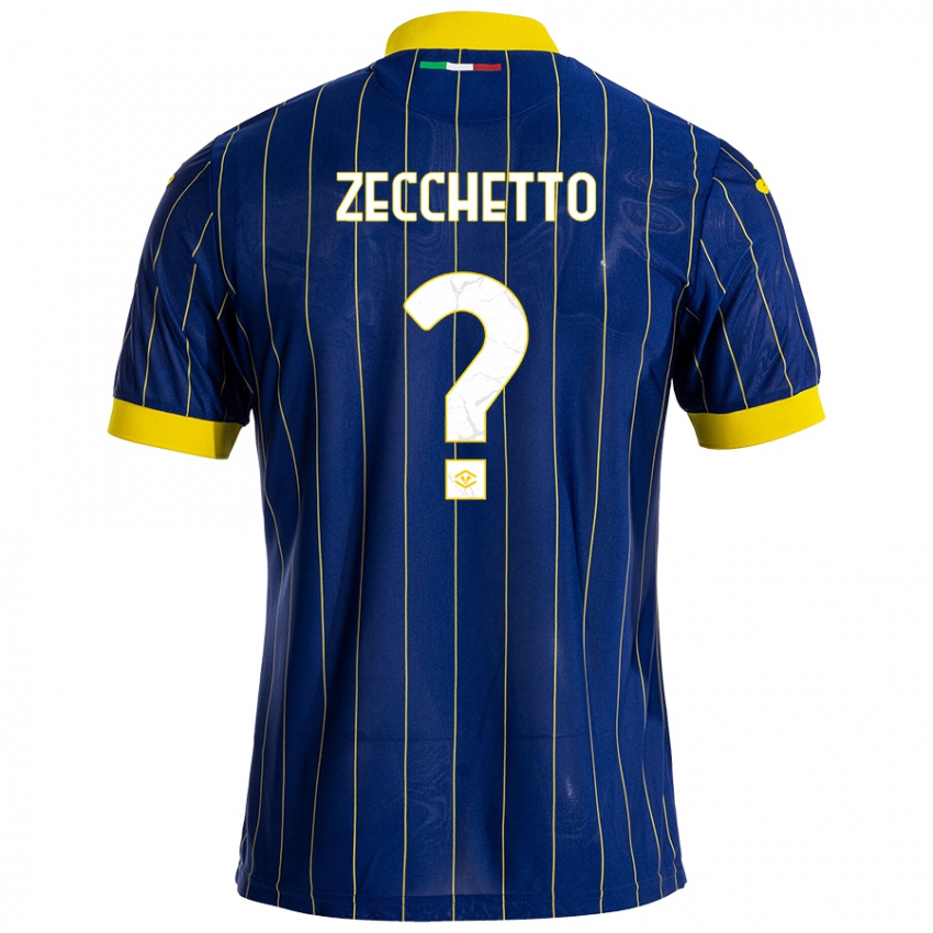 Niño Camiseta Leonardo Zecchetto #0 Azul Amarillo 1ª Equipación 2024/25 La Camisa Argentina