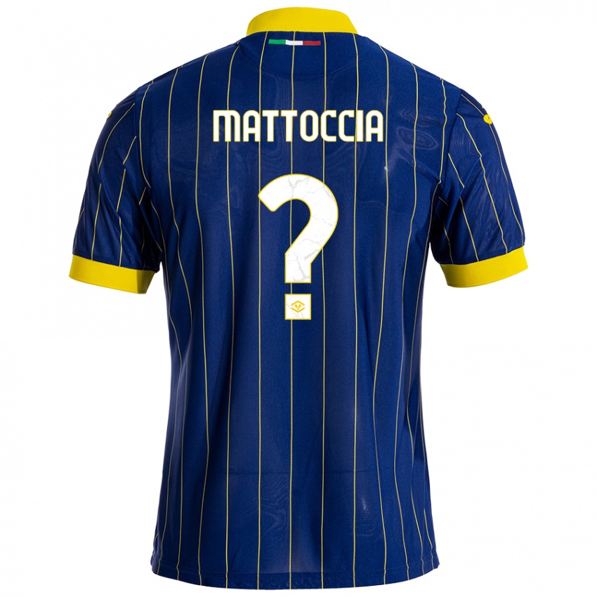 Niño Camiseta Riccardo Mattoccia #0 Azul Amarillo 1ª Equipación 2024/25 La Camisa Argentina