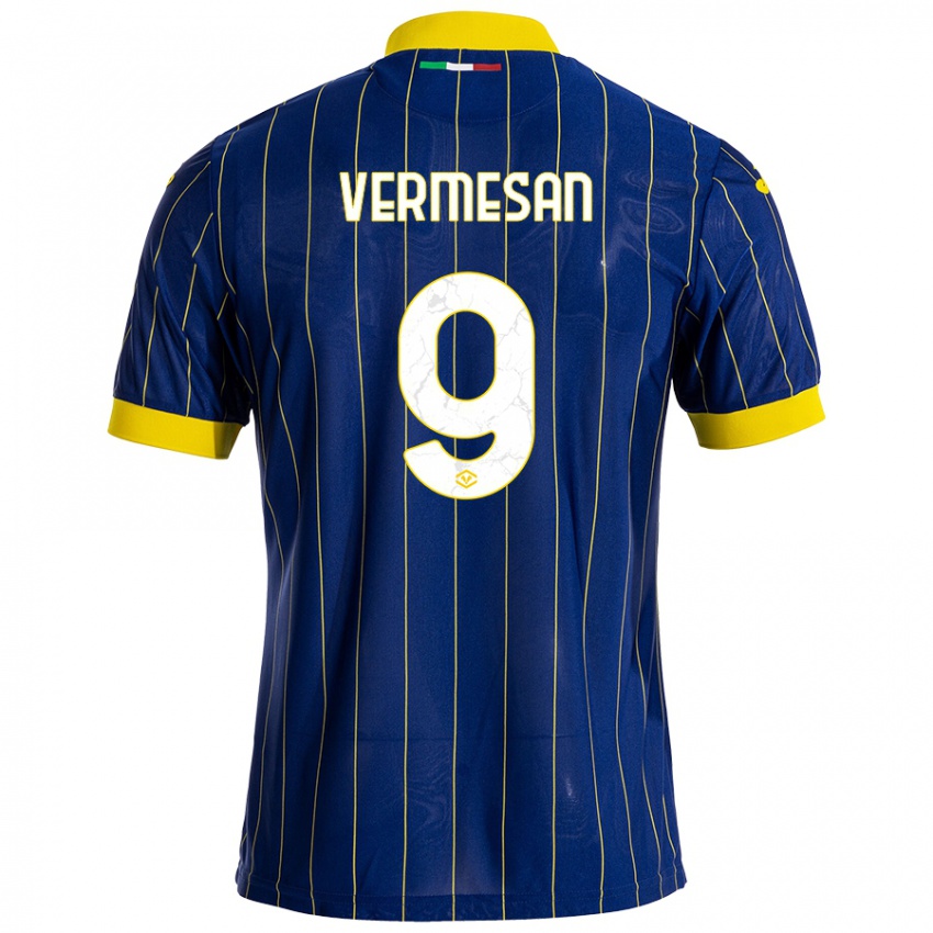 Niño Camiseta Ioan Vermesan #9 Azul Amarillo 1ª Equipación 2024/25 La Camisa Argentina