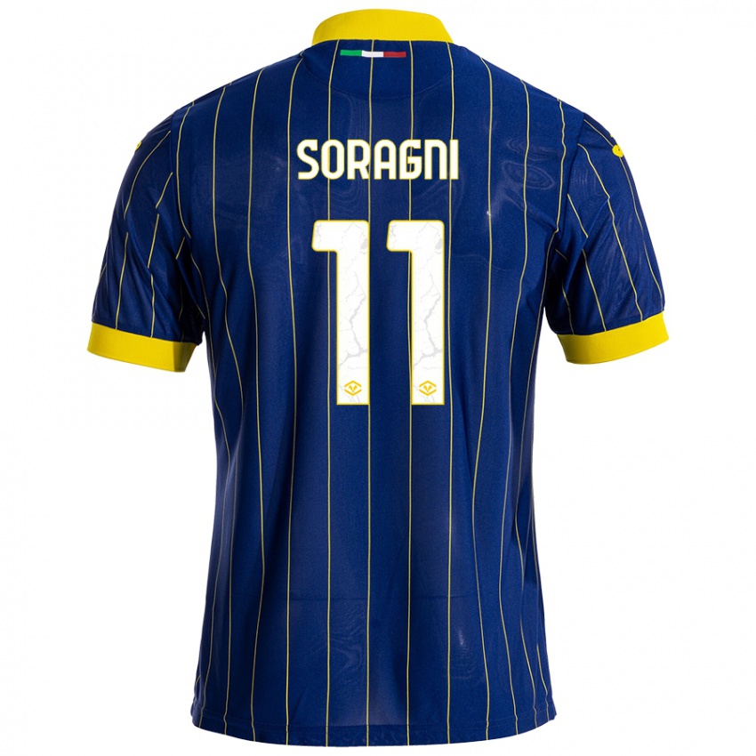 Niño Camiseta Alberto Soragni #11 Azul Amarillo 1ª Equipación 2024/25 La Camisa Argentina