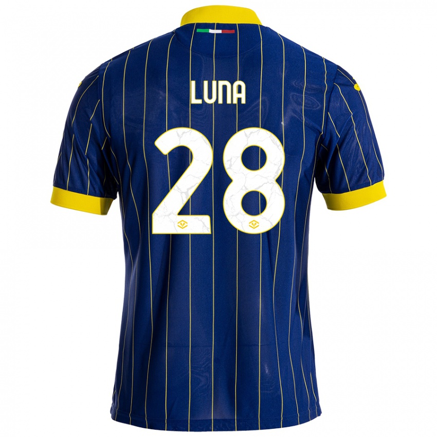 Niño Camiseta Agustín Luna #28 Azul Amarillo 1ª Equipación 2024/25 La Camisa Argentina