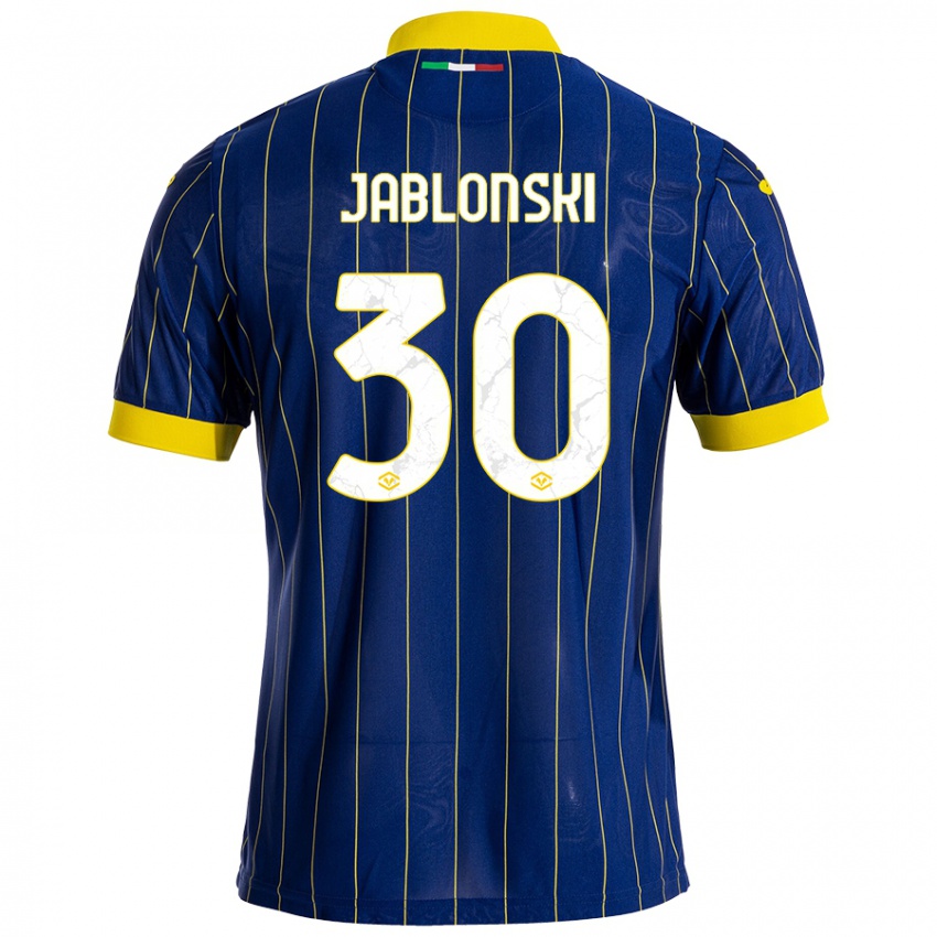 Niño Camiseta Darvin Jablonski #30 Azul Amarillo 1ª Equipación 2024/25 La Camisa Argentina