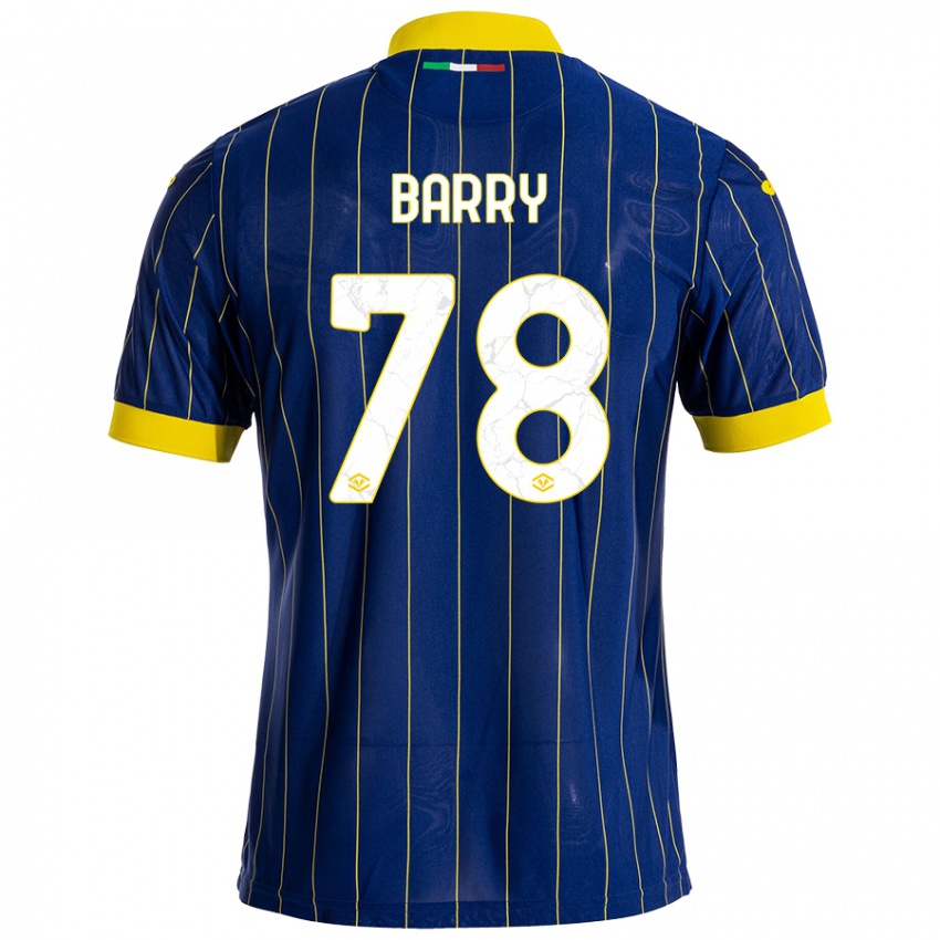 Niño Camiseta Oumar Barry #78 Azul Amarillo 1ª Equipación 2024/25 La Camisa Argentina