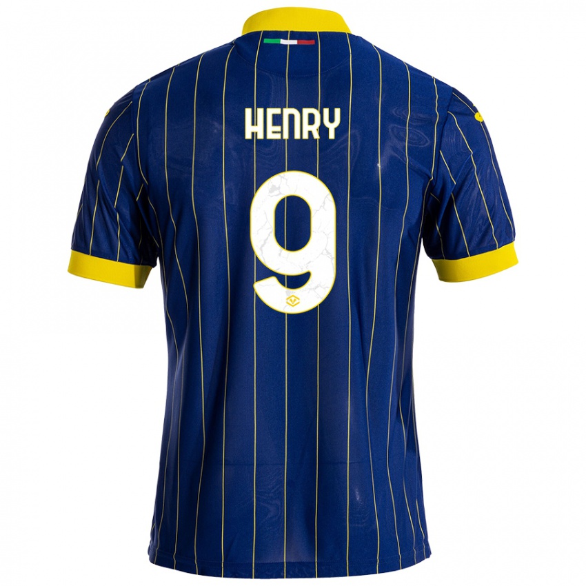 Niño Camiseta Thomas Henry #9 Azul Amarillo 1ª Equipación 2024/25 La Camisa Argentina