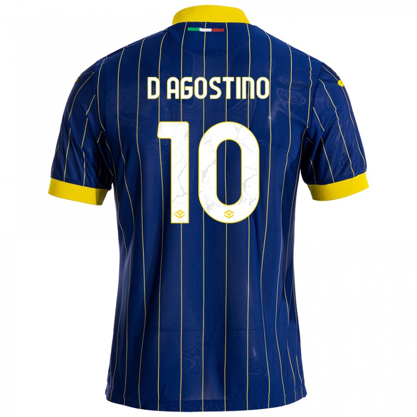 Niño Camiseta Samuele D'agostino #10 Azul Amarillo 1ª Equipación 2024/25 La Camisa Argentina