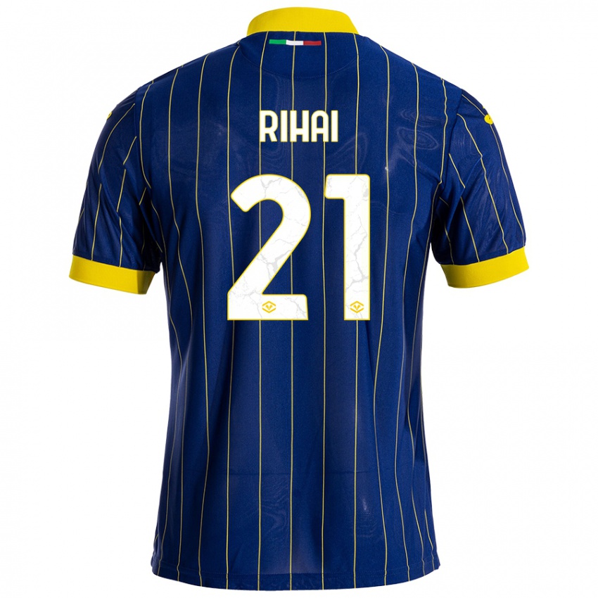 Niño Camiseta Aiman Rihai #21 Azul Amarillo 1ª Equipación 2024/25 La Camisa Argentina