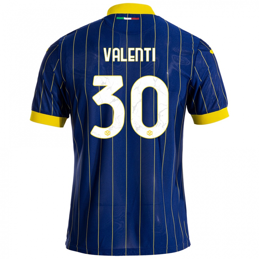 Niño Camiseta Francesco Valenti #30 Azul Amarillo 1ª Equipación 2024/25 La Camisa Argentina