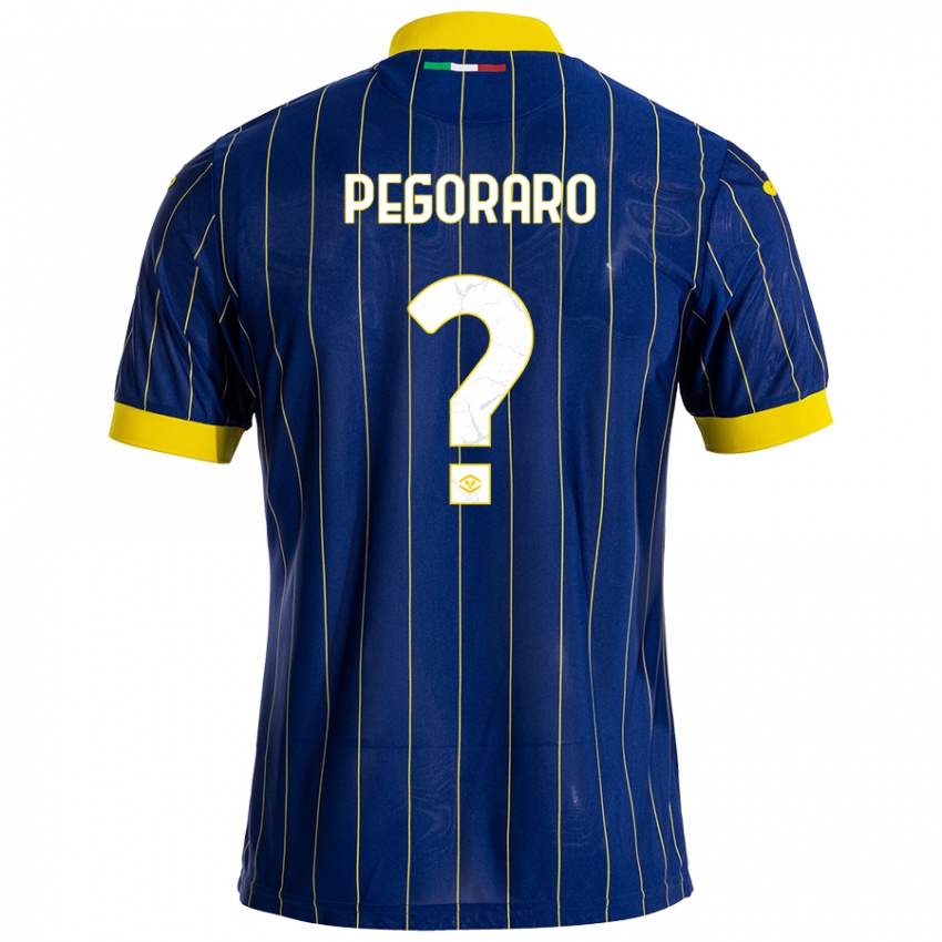 Niño Camiseta Leonardo Pegoraro #0 Azul Amarillo 1ª Equipación 2024/25 La Camisa Argentina