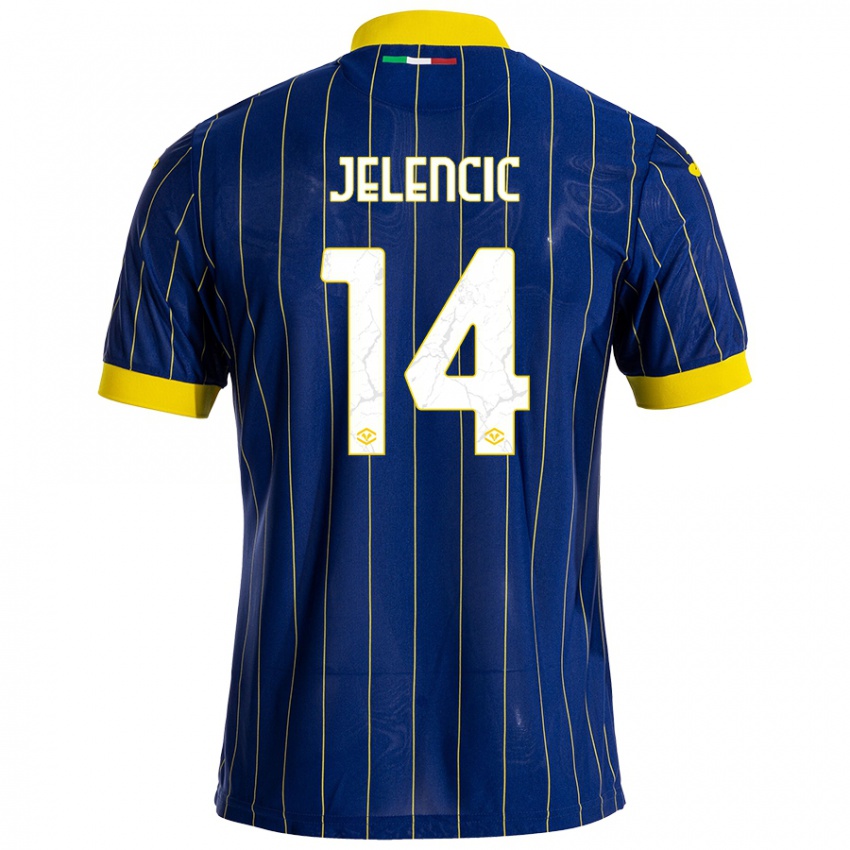 Niño Camiseta Ana Jelencic #14 Azul Amarillo 1ª Equipación 2024/25 La Camisa Argentina