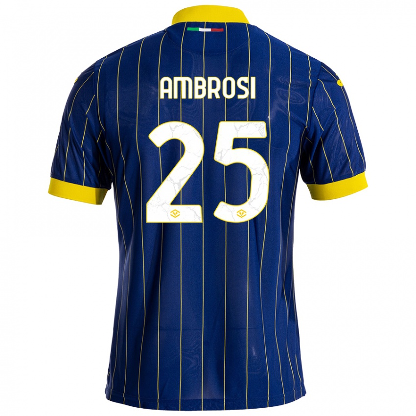 Niño Camiseta Caterina Ambrosi #25 Azul Amarillo 1ª Equipación 2024/25 La Camisa Argentina