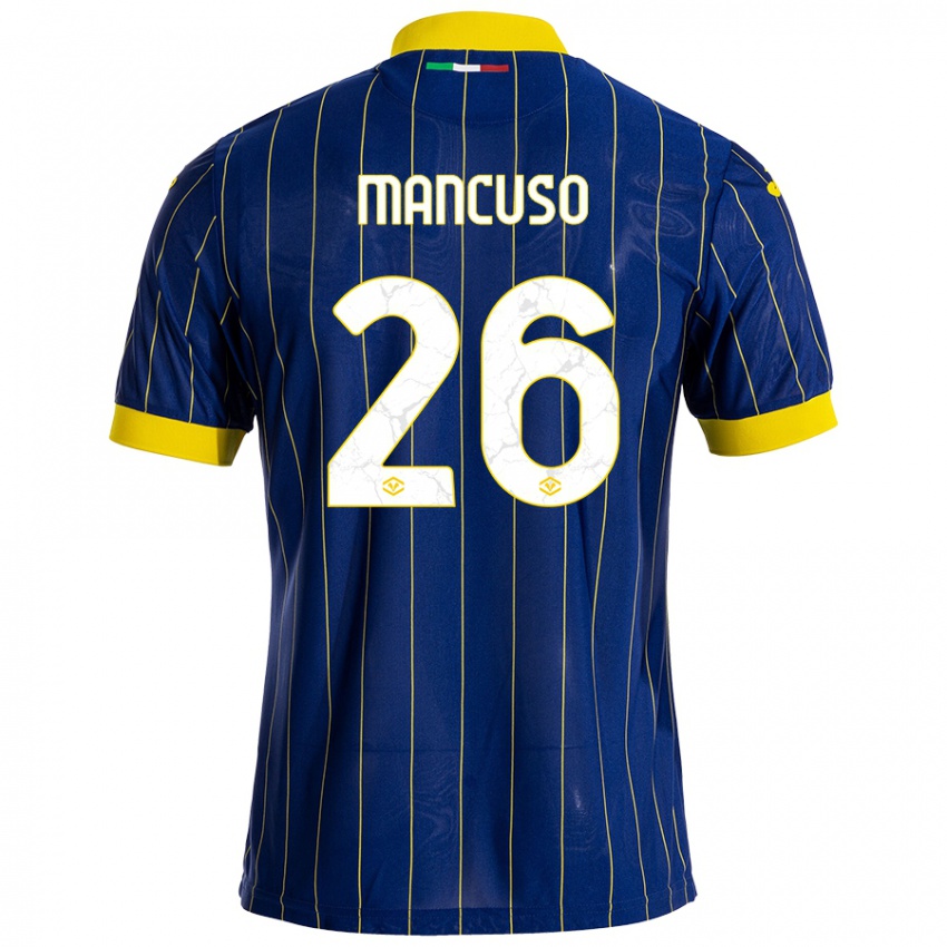 Niño Camiseta Giulia Mancuso #26 Azul Amarillo 1ª Equipación 2024/25 La Camisa Argentina