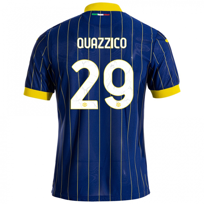 Niño Camiseta Francesca Quazzico #29 Azul Amarillo 1ª Equipación 2024/25 La Camisa Argentina