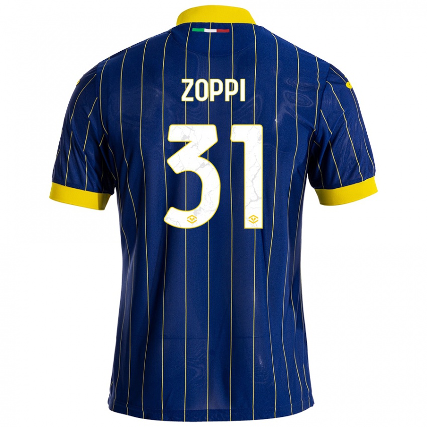 Niño Camiseta Sofia Zoppi #31 Azul Amarillo 1ª Equipación 2024/25 La Camisa Argentina