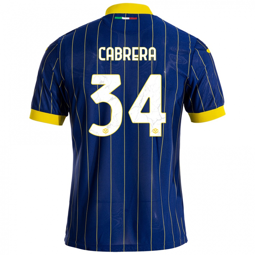 Niño Camiseta Ilena Cabrera #34 Azul Amarillo 1ª Equipación 2024/25 La Camisa Argentina