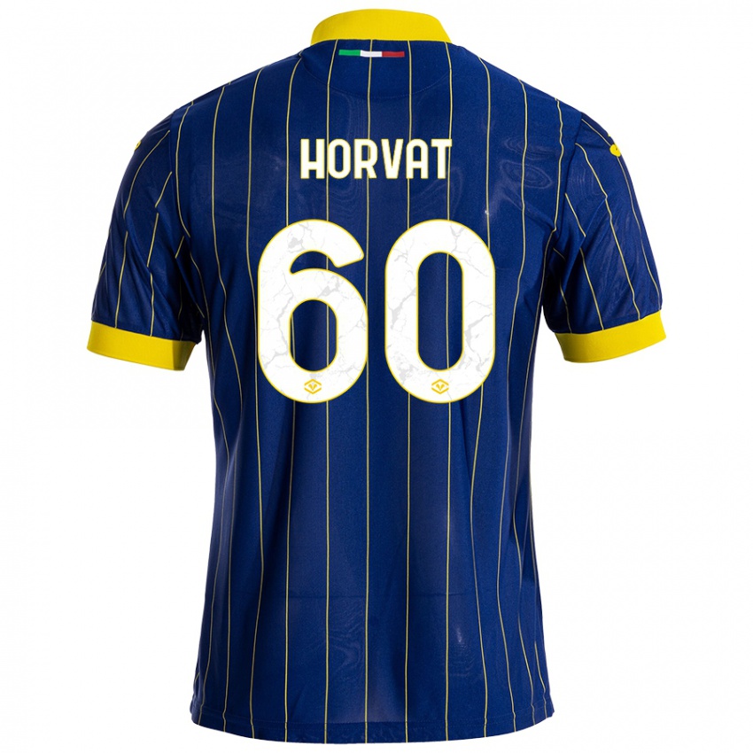 Niño Camiseta Mihaela Horvat #60 Azul Amarillo 1ª Equipación 2024/25 La Camisa Argentina