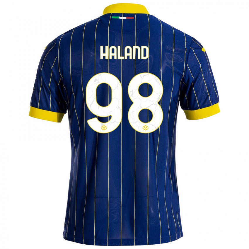 Niño Camiseta Benedicte Iversen Håland #98 Azul Amarillo 1ª Equipación 2024/25 La Camisa Argentina