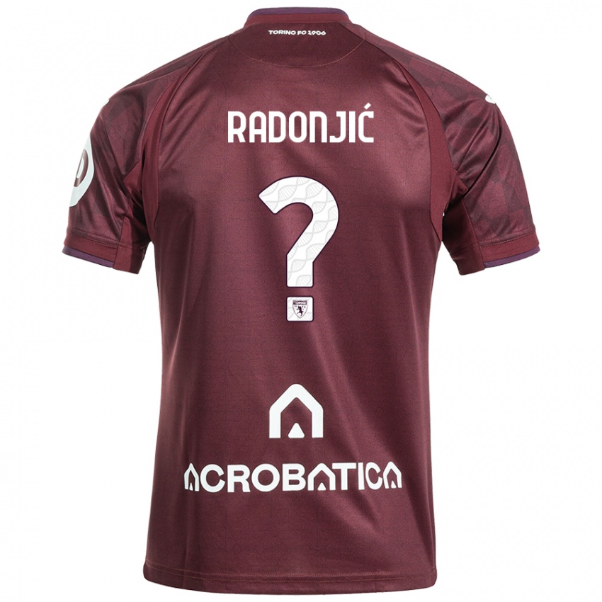 Niño Camiseta Nemanja Radonjic #0 Granate Blanco 1ª Equipación 2024/25 La Camisa Argentina