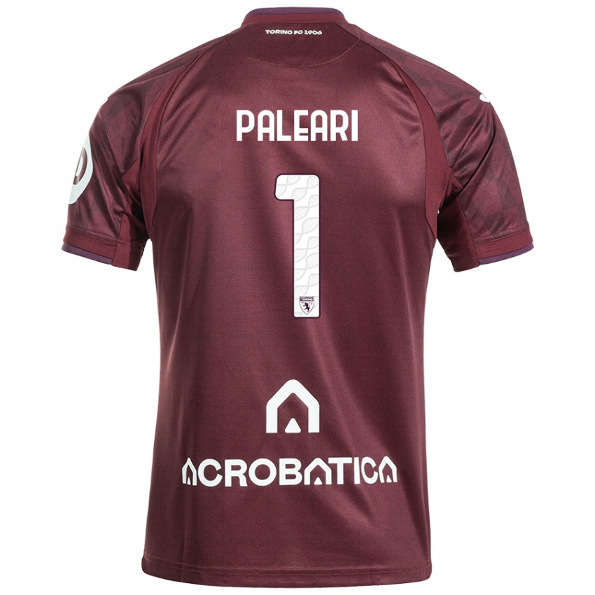 Niño Camiseta Alberto Paleari #1 Granate Blanco 1ª Equipación 2024/25 La Camisa Argentina