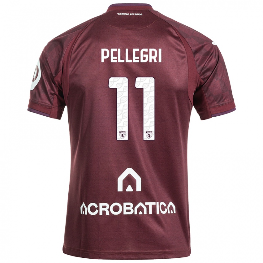 Niño Camiseta Pietro Pellegri #11 Granate Blanco 1ª Equipación 2024/25 La Camisa Argentina