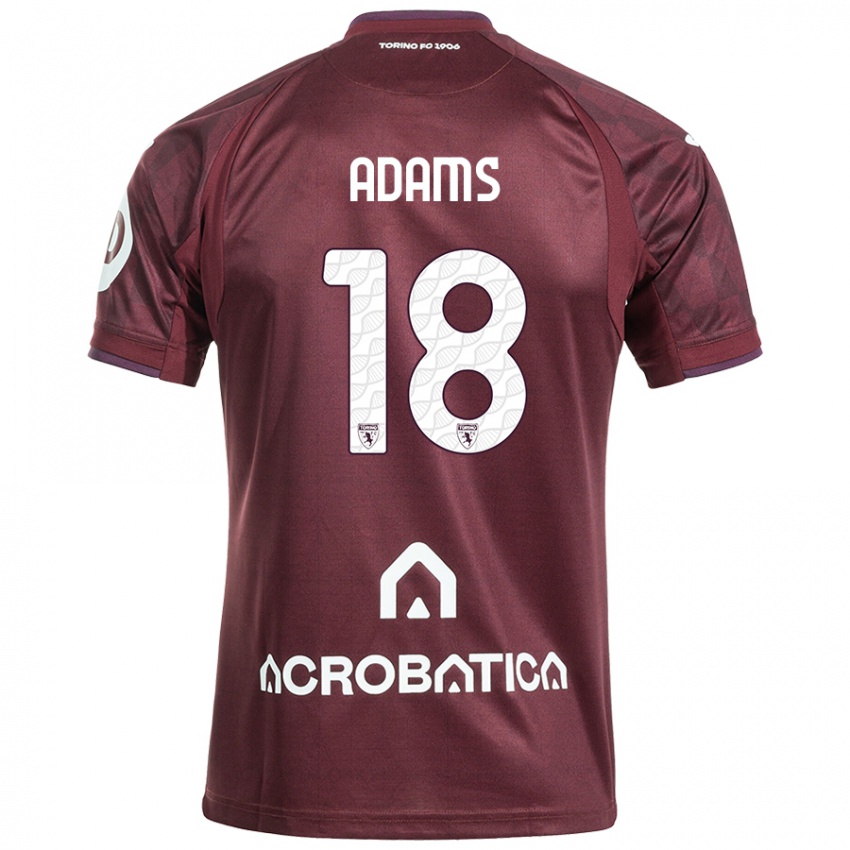 Niño Camiseta Ché Adams #18 Granate Blanco 1ª Equipación 2024/25 La Camisa Argentina