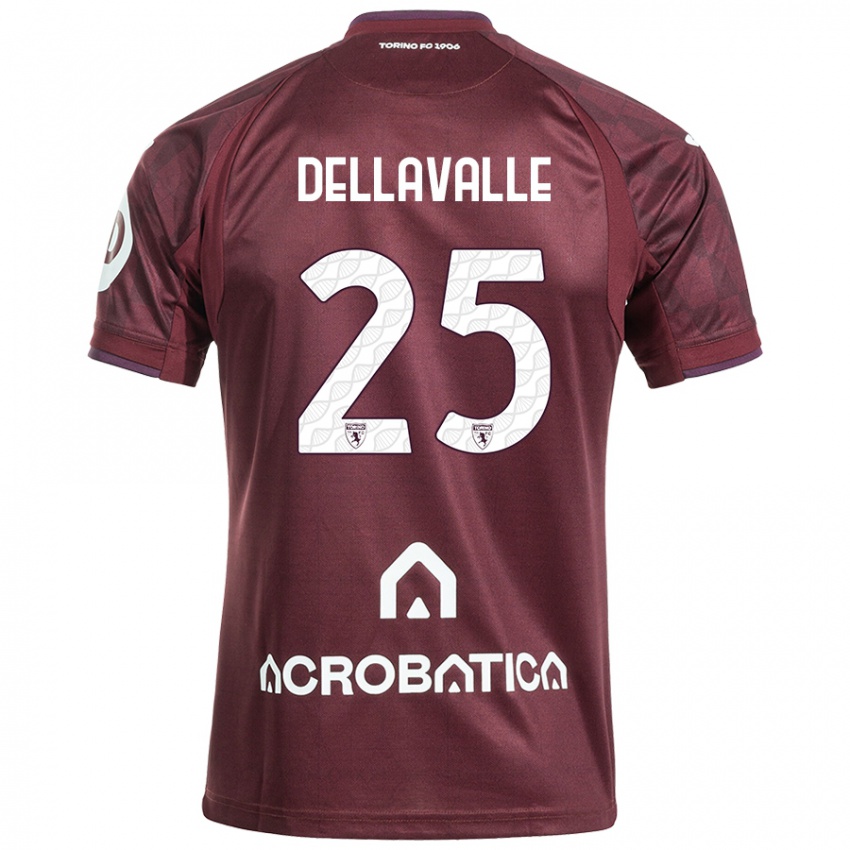 Niño Camiseta Alessandro Dellavalle #25 Granate Blanco 1ª Equipación 2024/25 La Camisa Argentina