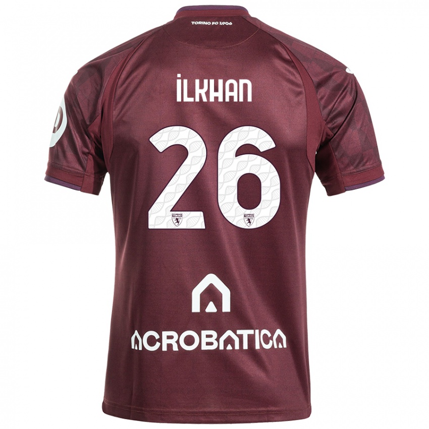 Niño Camiseta Emirhan İlkhan #26 Granate Blanco 1ª Equipación 2024/25 La Camisa Argentina