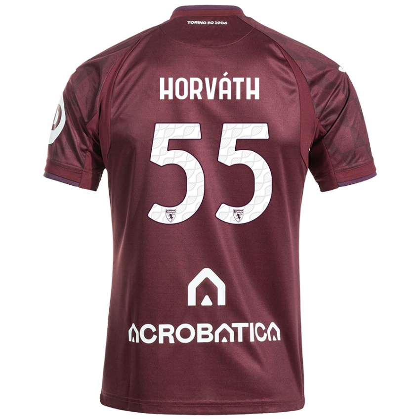 Niño Camiseta Krisztofer Horváth #55 Granate Blanco 1ª Equipación 2024/25 La Camisa Argentina