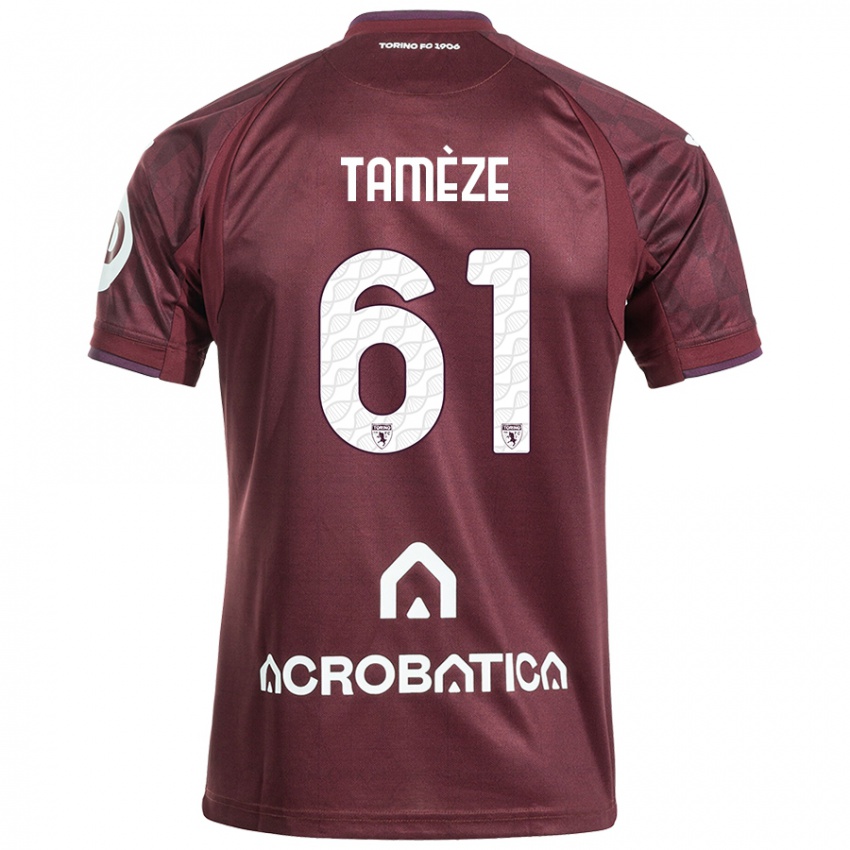 Niño Camiseta Adrien Tamèze #61 Granate Blanco 1ª Equipación 2024/25 La Camisa Argentina