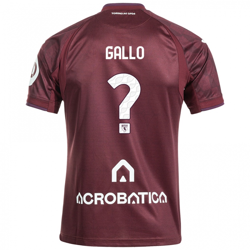 Niño Camiseta Tommaso Gallo #0 Granate Blanco 1ª Equipación 2024/25 La Camisa Argentina