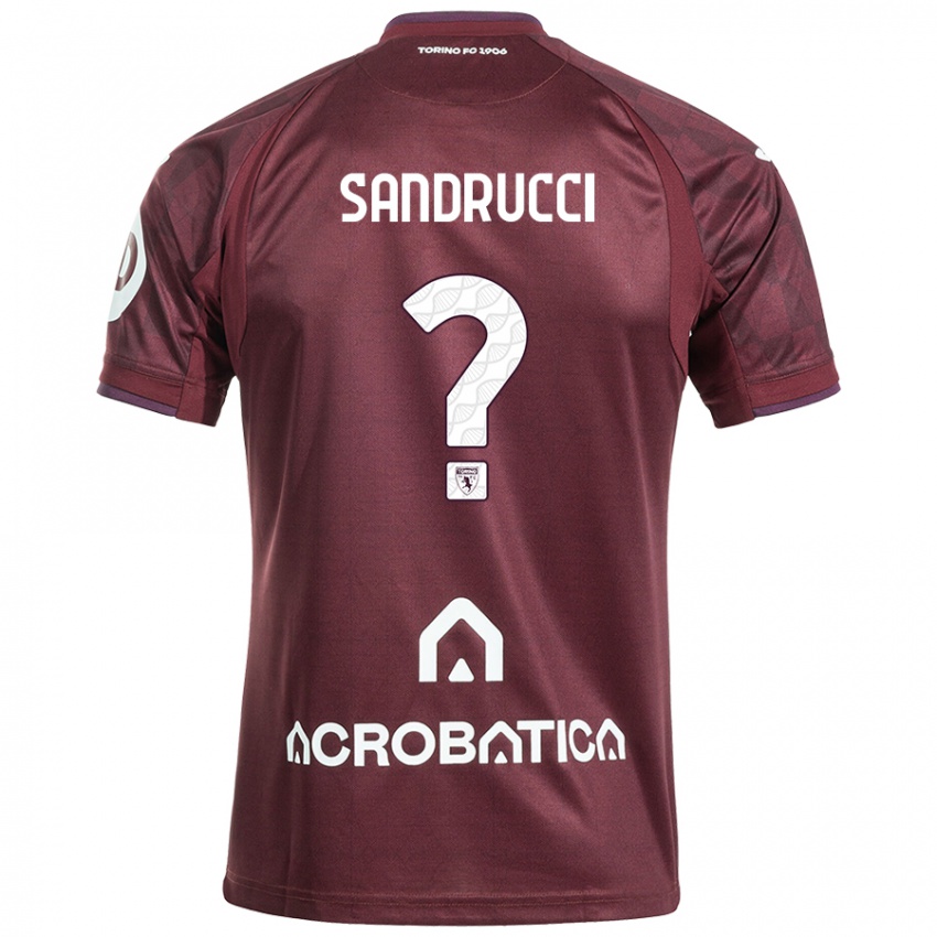 Niño Camiseta Romeo Sandrucci #0 Granate Blanco 1ª Equipación 2024/25 La Camisa Argentina