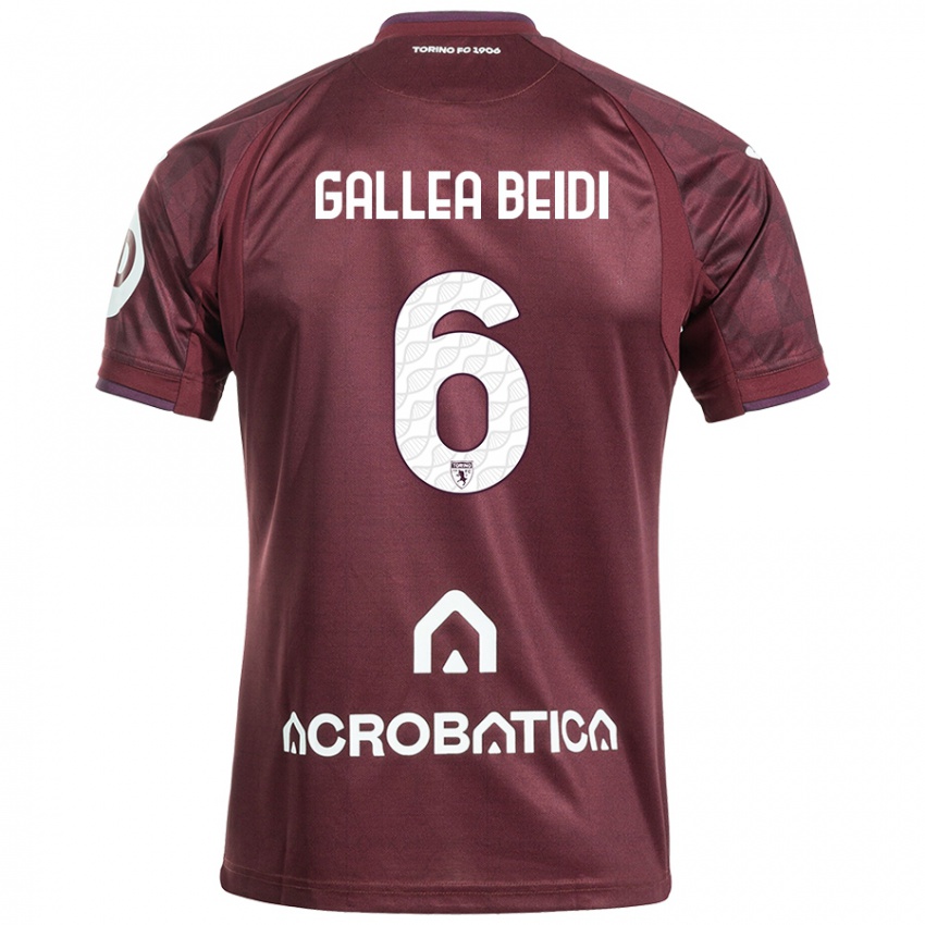 Niño Camiseta Francesco Gallea Beidi #6 Granate Blanco 1ª Equipación 2024/25 La Camisa Argentina